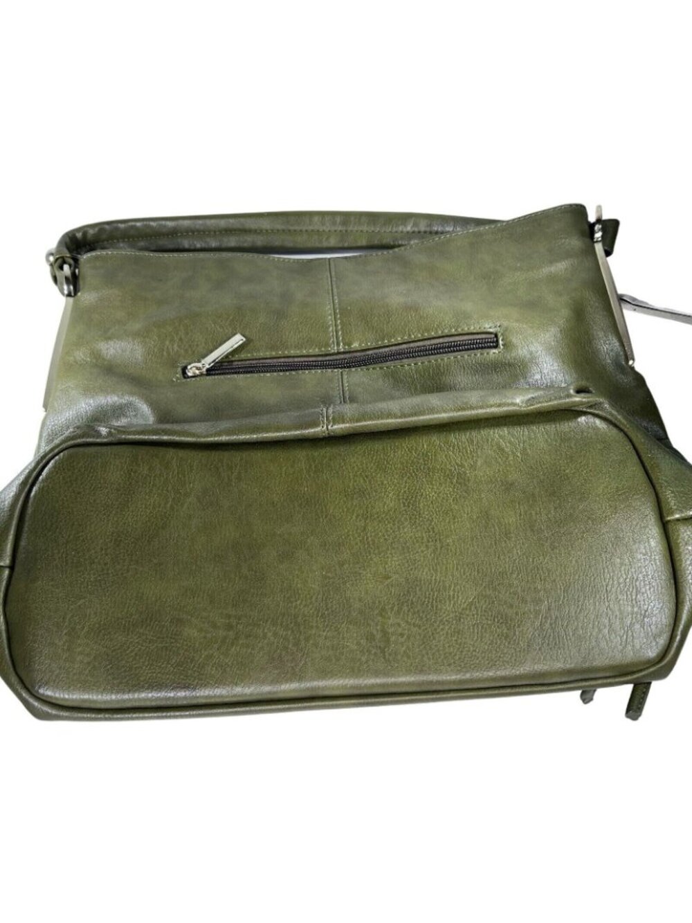 Charming Charlie Womens Green Hobo Handbag Shoulder Bag Purse Striped Lining - Picture 3 of 14